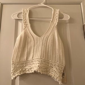 Shyanne white knit tank top. Size S